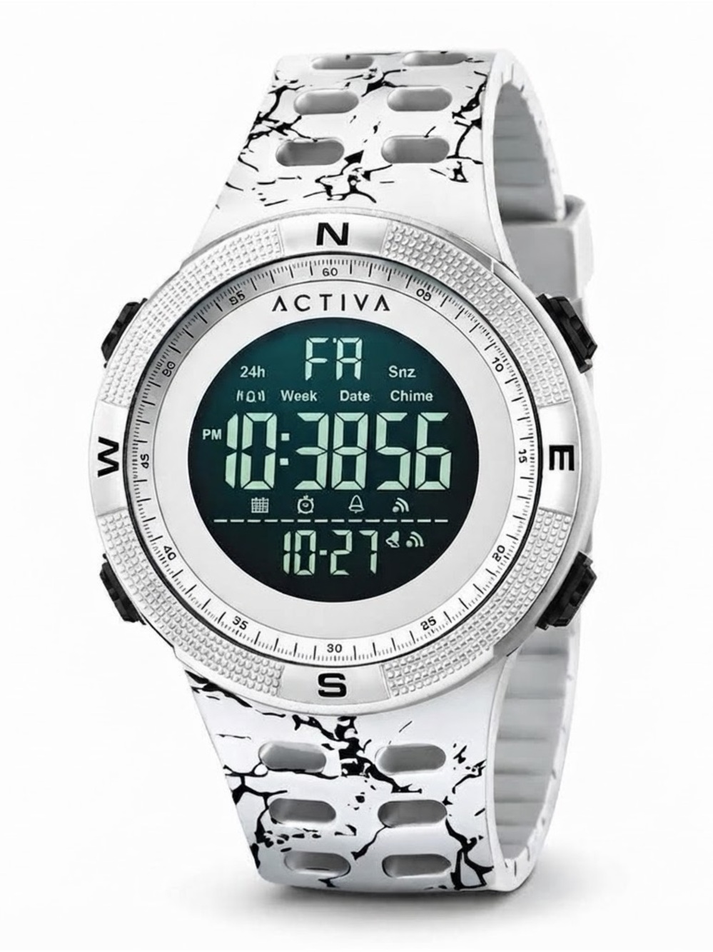 NWT Activa x Invicta Summit Men's Digital Watch 50mm White Marble Camo ACW1915MC
